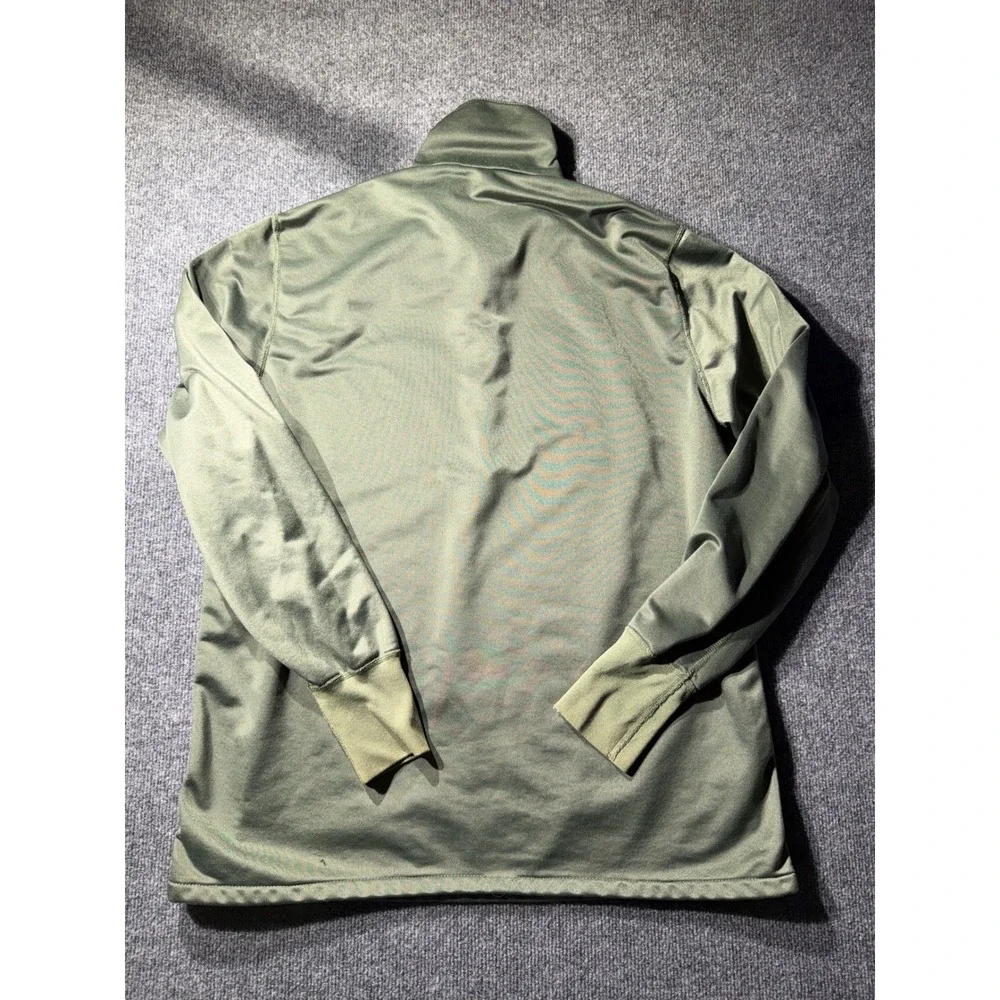 Olive Green Tactical Quarter Zip Pullover Performance Fleece Mid Layer Mens L